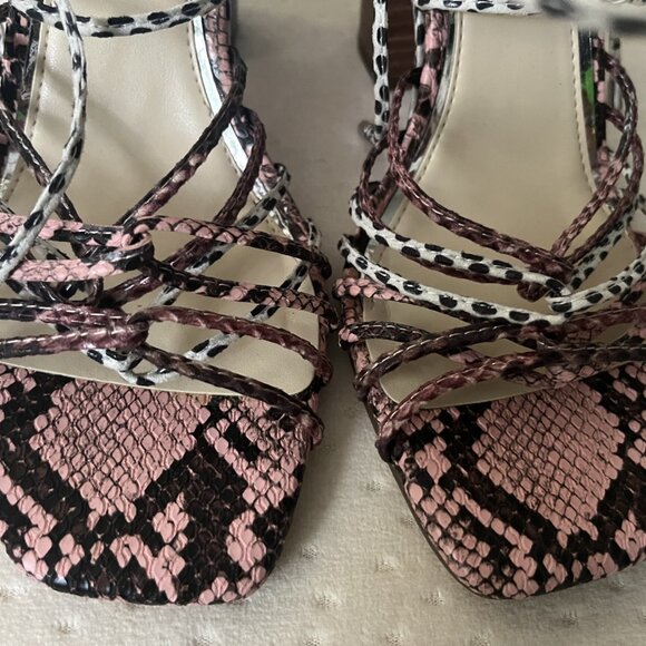 Jessica Simpson Pink and Black Python Heels - Picture 7 of 7